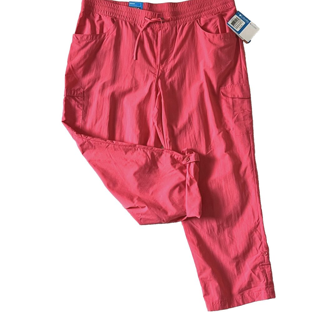 Columbia Womens Pants XL Amberley Stream Roll Up Cargo Elastic Waist UPF 30 NWT